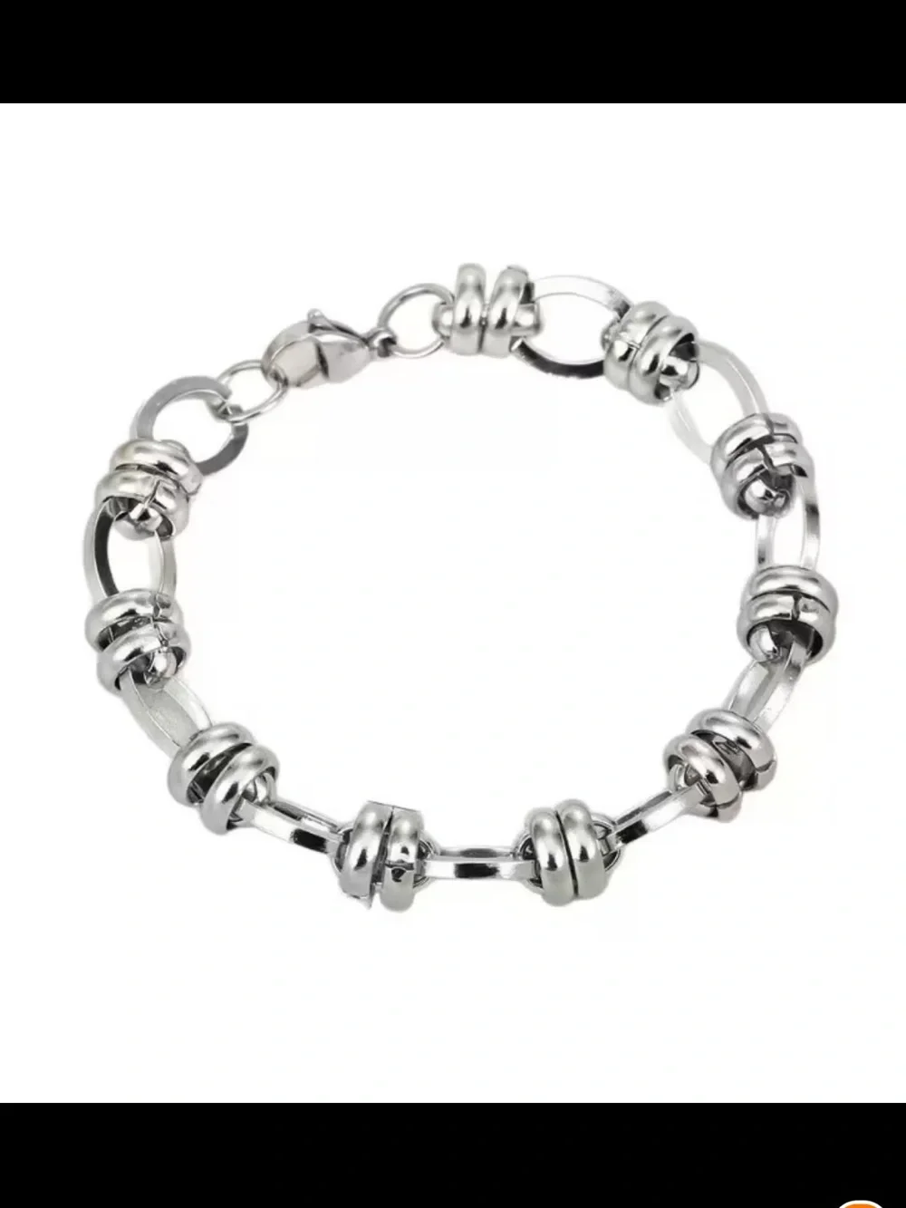 Solid 304 Stainless Steel Interlocking Link Bracelet | Unisex Silver Chain